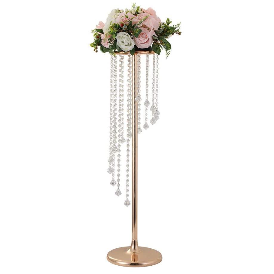 S-Shaped Crystal Acrylic Bead Curtain with Rotating Aisle Marker for Weddings
