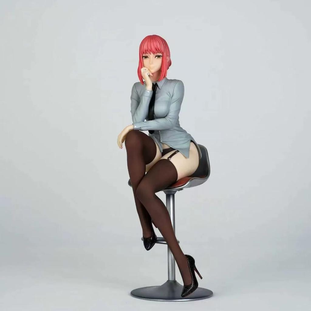 25cm Chainsaw Man Uniform Makima Sitting Pose Figure Desktop Computer Case Ornament Anime Model Toy Gifts For Adult Collectors