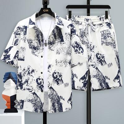 Set Estivo da Uomo Due Camicia Pantaloncini Harajuku Oversize Set Uomo Abiti