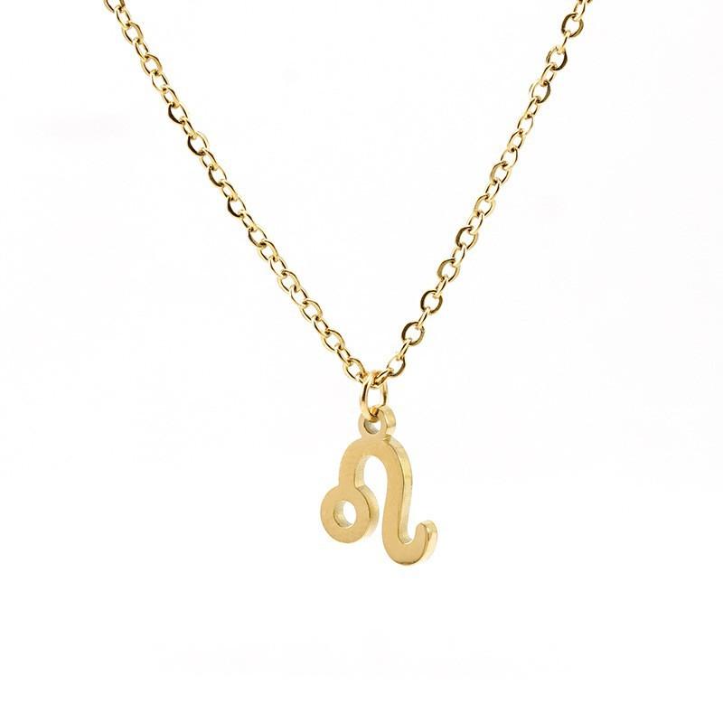 Naszyjnik ze stali nierdzewnej dwanaście konstelacji, spersonalizowany wszechstronny modny wiatr stal tytanowa 18k złoto kobieta