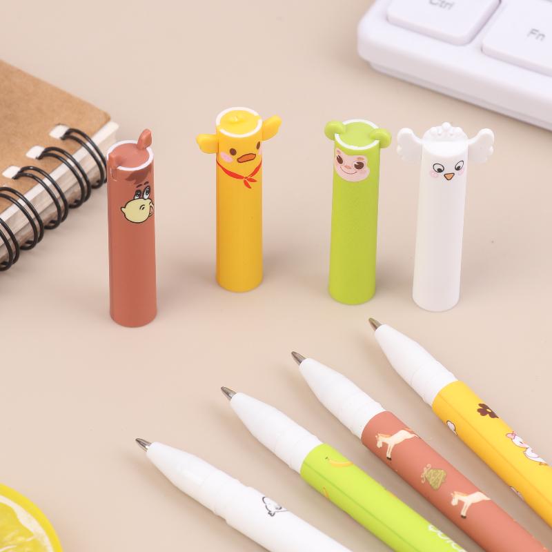 8Pcs Cartoon Gel Pen Cute Animal-Shaped Erasable Pens For Journaling And Writing Office Supplies Birthday Christmas Gifts