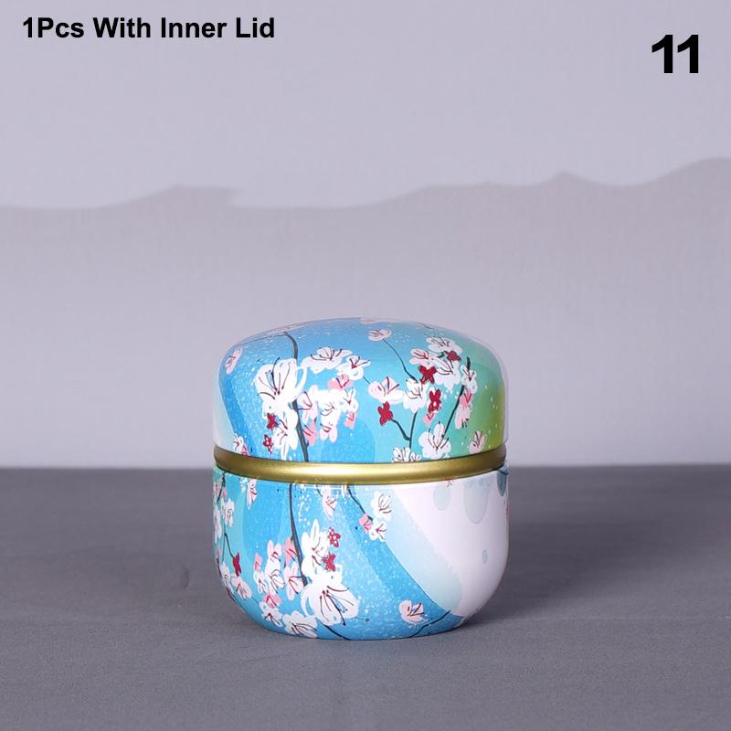 Tea Caddy Tea Box Containers Candle Cans Coffee Candy Snacks Sealed Iron Jars Floral Pattern Small Portable Storage Boxes