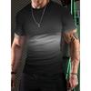 Gym Clothes Man Two Color Gradient 3D Printed Round Neck Men Short Sleeve T-Shirt Outdoor Casual Running Sports Fitness T-Shirt