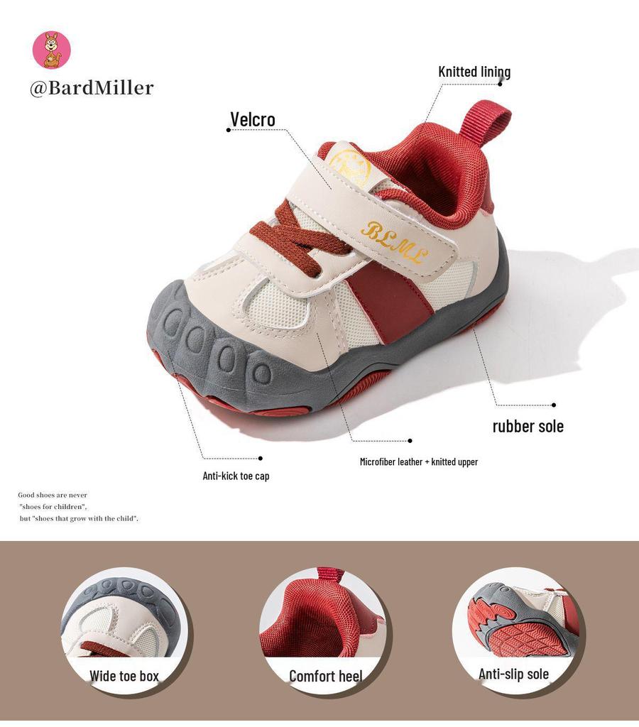 2026 Spring Soft Sole Non-Slip Baby Shoes for Boys & Girls: Breathable Casual Sports Walking Shoes