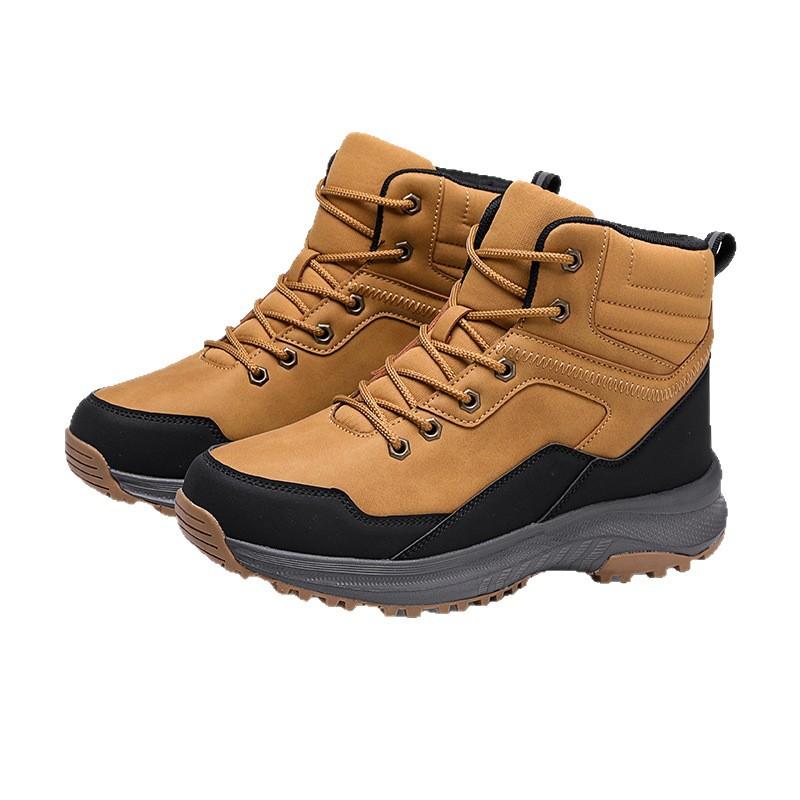 Casual microfiber leather shoes medium top ultra-light and super soft autumn large size mountaineering outdoor snow boots