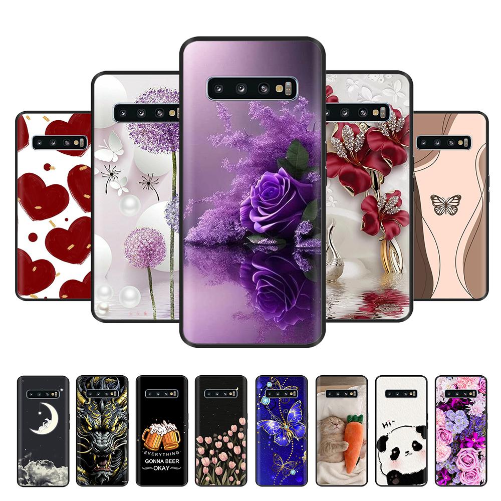 Pour Samsung Galaxy S10 Coque de Téléphone Silicone Liquide Doux Lisse Coques de Protection Complète Pour Samsung S10 Plus S10+ S 10 Housse Arrière