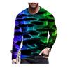 3D Digitally Printed T-shirt Man Personality Visual Graffiti Jumper Long Sleeve T-shirt Cool Top
