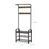 VASAGLE Coat Rack, Coat Stand with Shoe Storage Bench, 4-in-1 Design, with 9 Removable Hooks, a Clothes Rail, for Hallway, Entrance