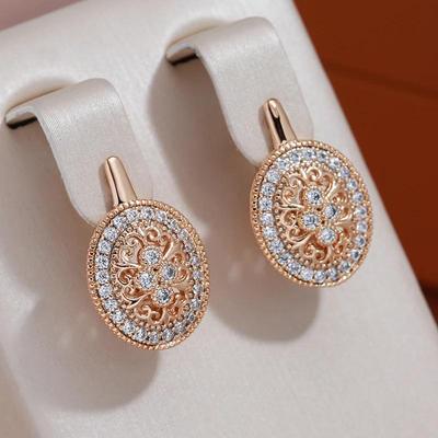 Boucles d'oreilles en Zircon étincelant, Texture Vintage dorée, boucles d'oreilles de luxe pour femmes, bijoux ethniques pour fête de mariage