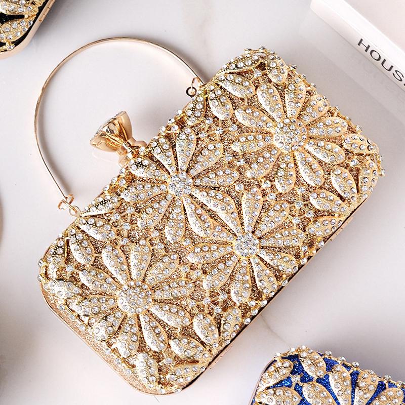 Diamond Luxury Brands Bags Novelty 2026 Evening Flower Clutch Shine Bling Crossbody Bags Fashion High Quality Women's Handbag