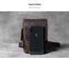 Retro Mini Leather Crossbody Bag - Men's Chest & Waist Phone Bag, Top Layer Cowhide