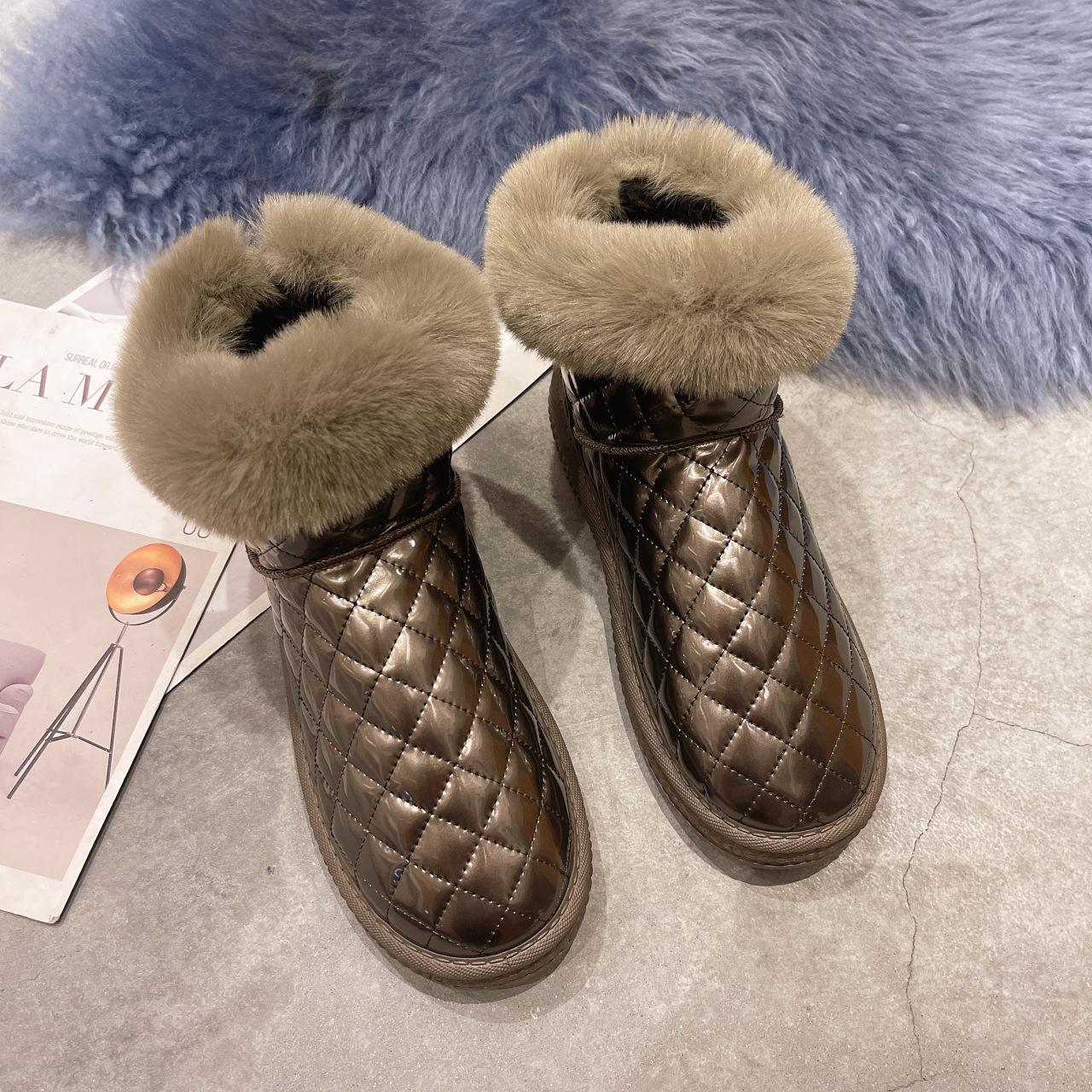 

Новые зимние сапоги для женщин, водонепроницаемые ботильоны, утолщенные плюшевые танкетки, черные ботильоны для женщин, Botas De Mujer 36 хаки