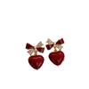 Red Bow Heart Earrings: Women's Chic Luxury, Unique & Exquisite Douyin Trend