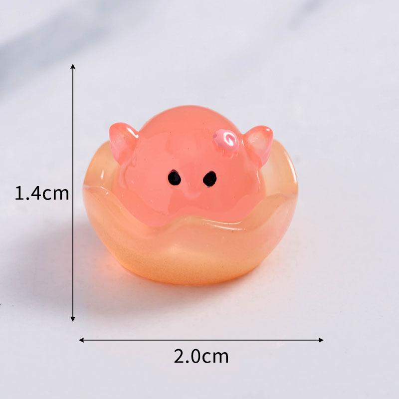 Mikrolandskap Søt Selvlysende Eggeskall Kylling Søt Kylling DIY Smykker Blindpose Tilbehør Skrivebord Bil Dekor