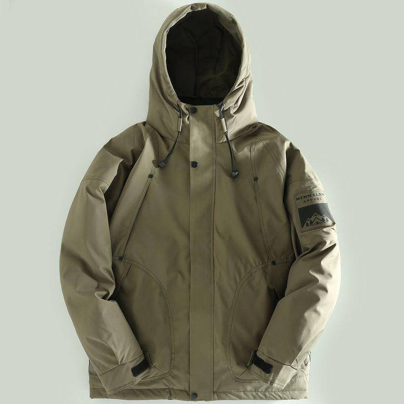 Clearance Export Cut-Label Outdoor Style Hooded Cotton Jacket for Men, Winter Thickened Warm Loose Zipper Cold-Proof Clothing, Trendy for Young People