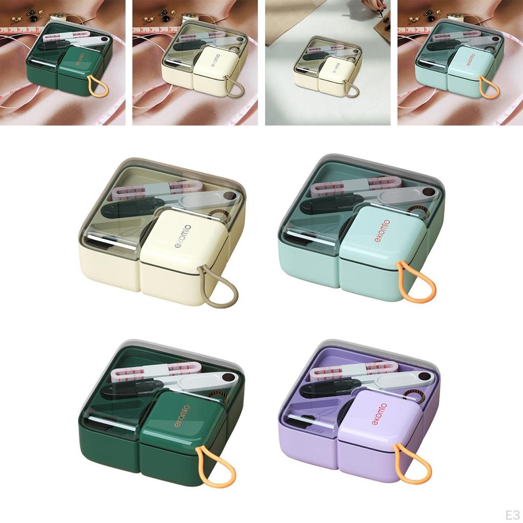 Basic Sewing, Pin And Thread Kit with Sewing Supplies Accessories Including Scissors, Tape