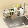 Self-Draining Sponge Holder Stainless Steel Dishcloth Rack Practical Sink Drain Rack  for Home