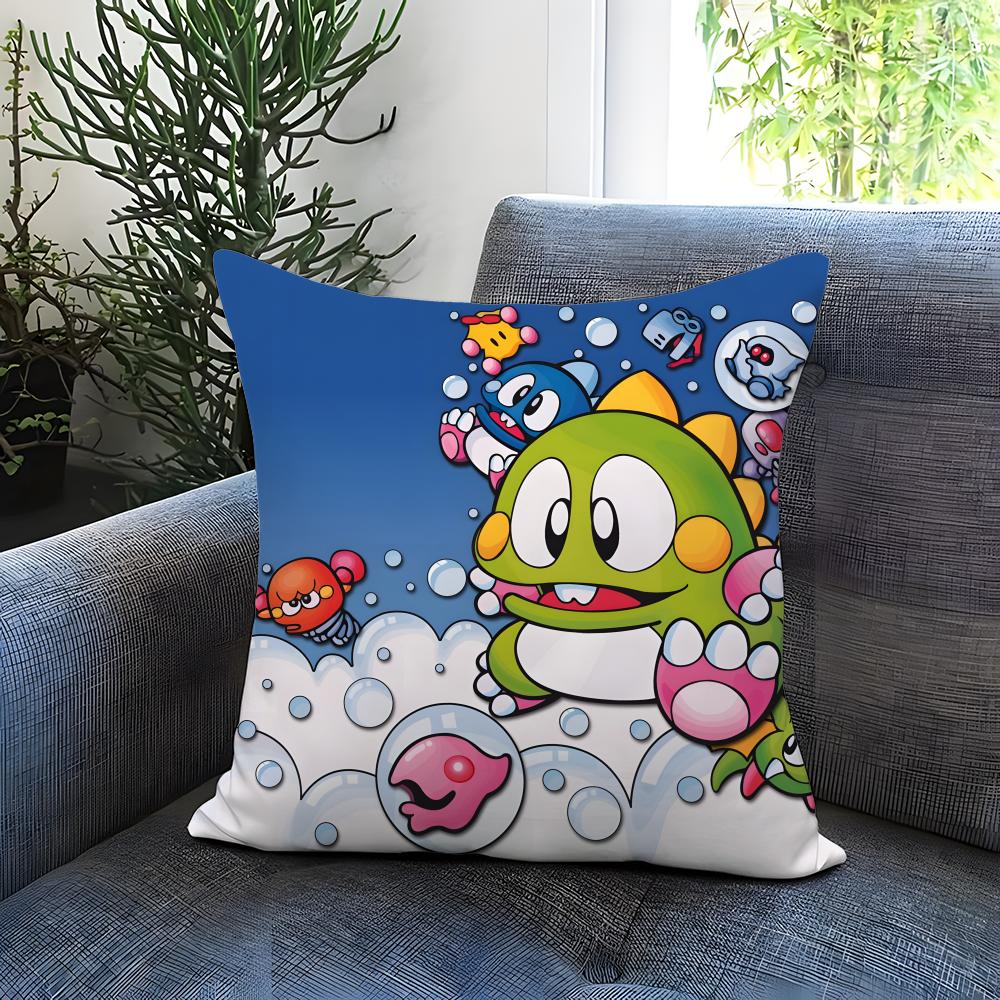 Anime B-Bubble B-Bobble Cushion Cover Comfortable Reversible Pillow Cover Ideal for Car Sofa Bedroom & Beyond