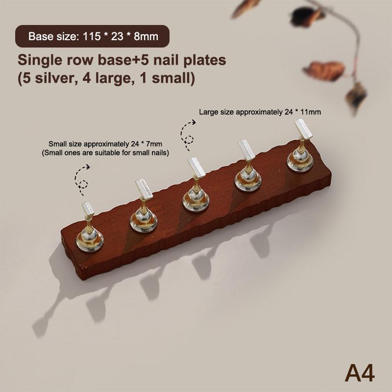 Negleutstilling Sterk Magnetisk Negleholder Falsk Negletipp Øvelsesstativ Valnøtt Trebase Holder For Kunstsalong DIY Øvelsesverktøy