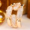 Small Geometric Charm Female White Zircon Stone Finger Ring Vintage Silver Gold Color Wedding Band Bridal Jewelry For Women