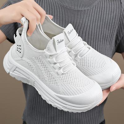 Shoes Women's Sports Shoes Flying Woven Breathable Mesh Shoes Soft Soles Comfortable and Not Tired Feet Running Shoes Fashion Versatile Women's S