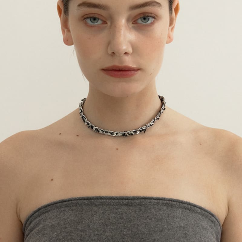 Viollina Tweed Chain Necklace