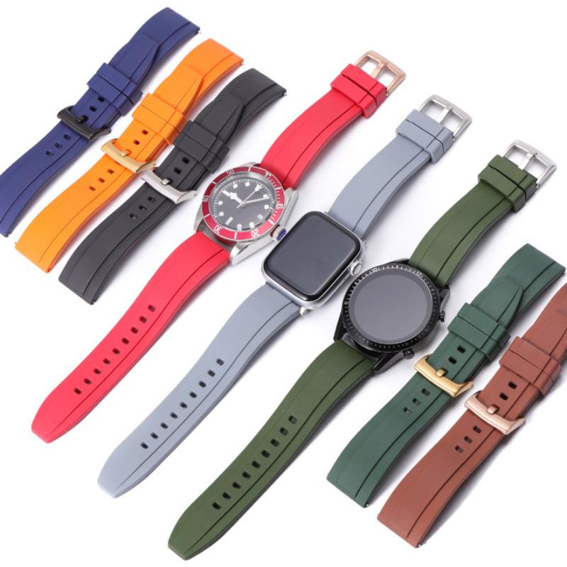 Fluororubber Watch Strap CompatibleGT2Universal Watch Band Style Waterproof Smart Rubber Watch Band for Men and Women20mm22mm