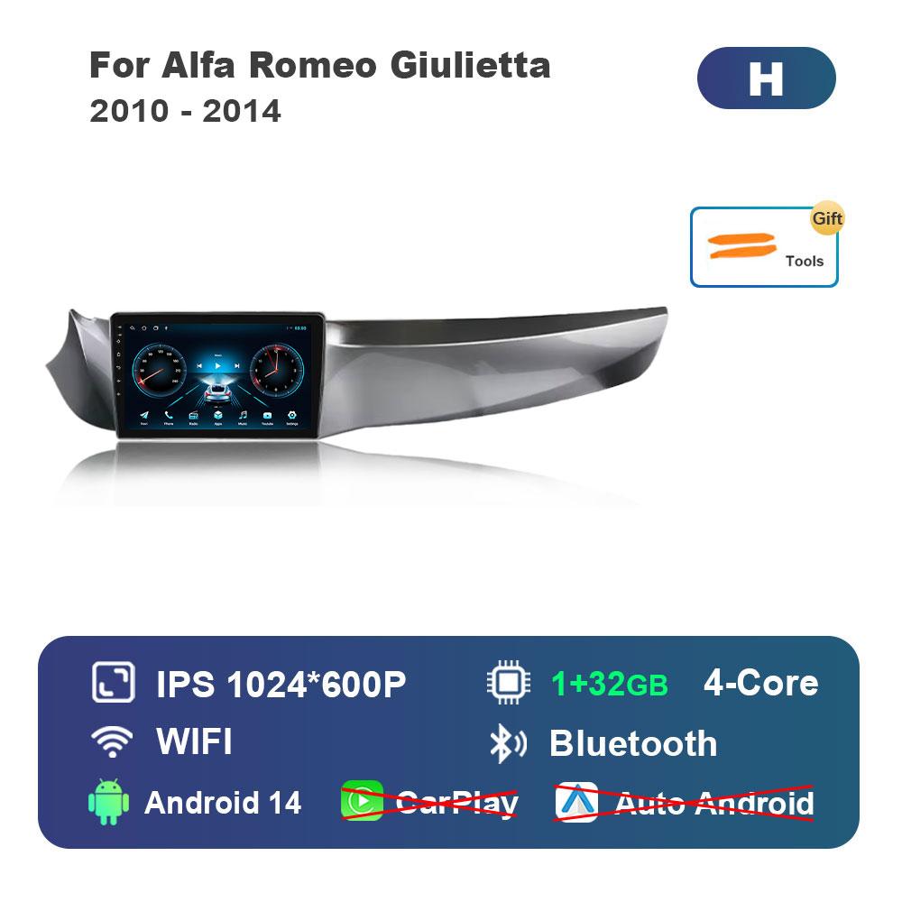 

Android 14 System Car Radio Multimedia Player for Alfa Romeo Giulietta 2010 - 2014 GPS Navi WiFi IPS Touch Screen DSP Stereo 4G