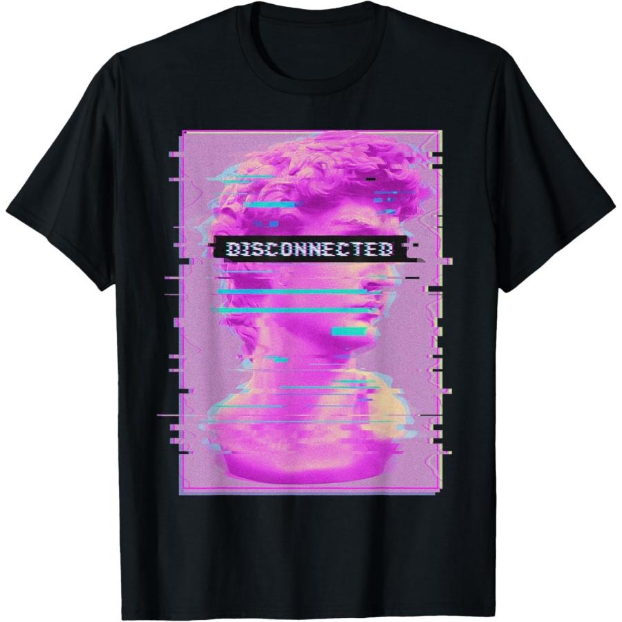 David Statue Disconnected Glitch Art Aesthetic Anti-Social T-Shirt XXXXXL чёрный