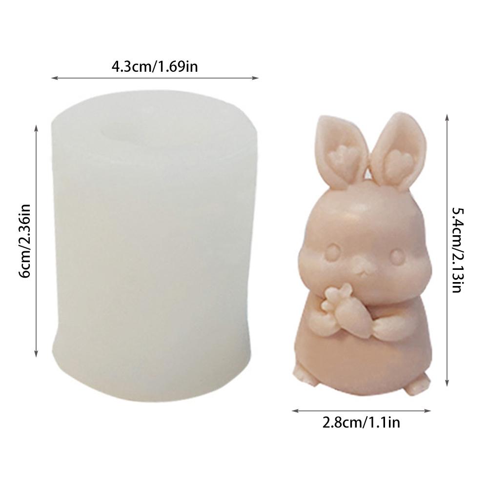 3D Sitting Rabbit Silicone Mold DIY Cute Bunny Candle Mold Making Handmade Soap Polymer Clay Plaster Epoxy Resin Mold Home Decor