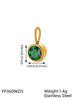 CARLIDANA Waterproof 12 Month Crystal Birthstone 14K Gold Plated Stainless Steel 8MM Birthstone Bezel Pendant DIY Charm