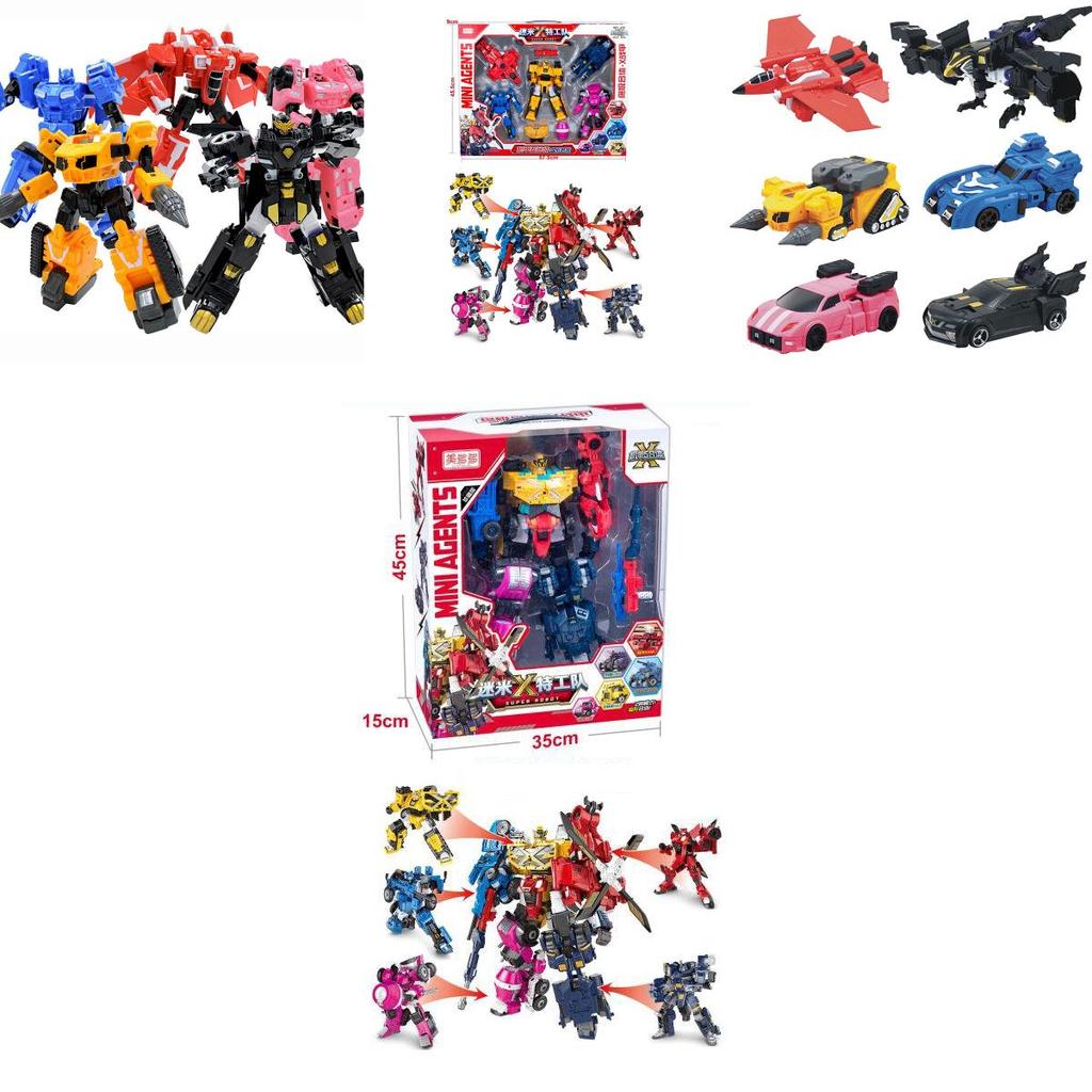 Miniforce X Lucybot Colorful 4 In 1 Transformer Car Robot Toy For Kids