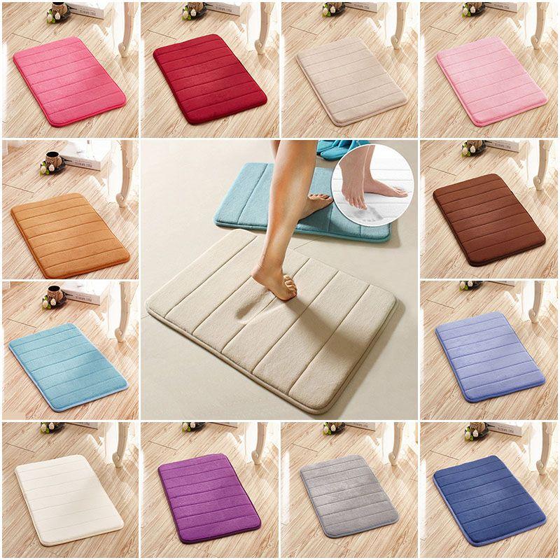 Ultra-absorbent Memory Foam Bathroom Rug In Plush Coral Velvet For Ultimate Comfort