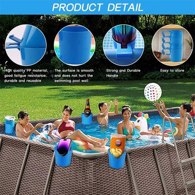 Poolside Cup Holder For Above Ground Pools, Swimming Pool Cup Holder For Drinks, No Spills Holder Clip