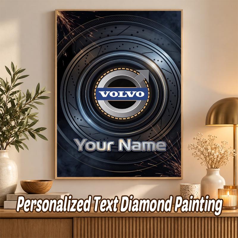 Volvo Trucks Custom Name Text 5D Diamond Painting Kit DIY Full Drill Diamond Art Decoration