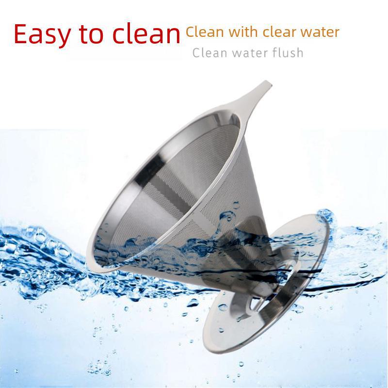 304 Stainless Steel Reusable Coffee and Tea Drip Filter Funnel