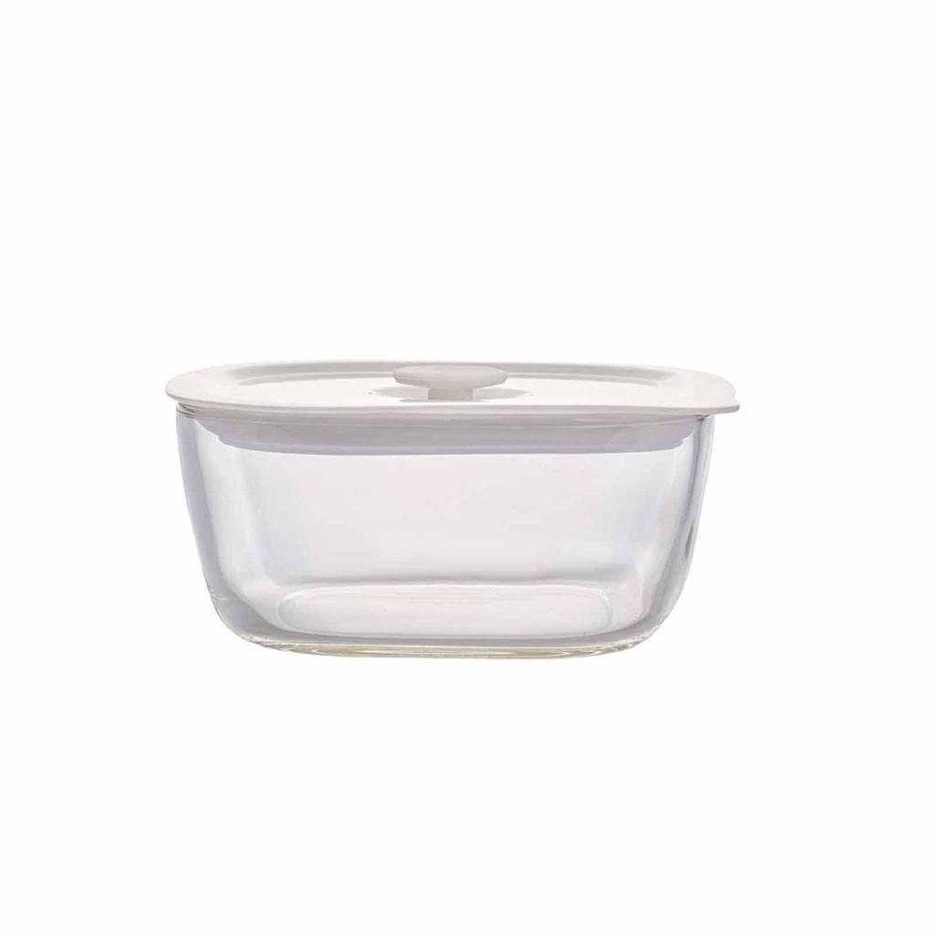 HARIO glass airtight storage BUONO kitchen (Hario) Japanese-made heat-resistant container, square, 600ml, KSTM-60-TW, clear.