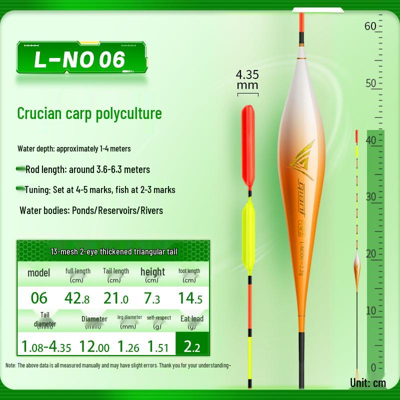 Xiao Feng Xian Triangle Tail Fishing Float: Eye-catching Thickened Tail for Wild Fishing, Ideal for Crucian Carp.