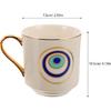 Kichvoe Evil Eye Coffee Mug Set Tea Cups and Saucers Turkish Blue Eye Espresso Cup Water Milk Drinking Cup with Ceramic Hamsa Hand Saucer Candy Plate