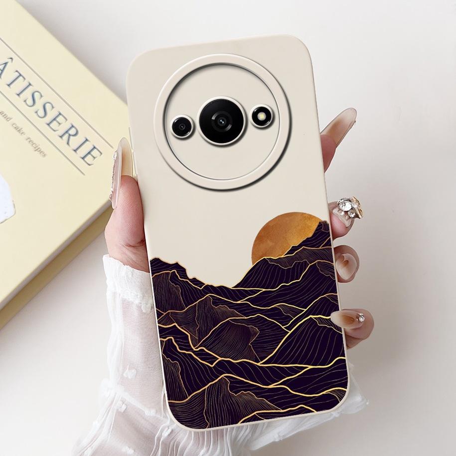 Für Xiaomi Redmi A3 Hülle 2024 Neue Mode Blume Quadratisch Silikon Kameraobjektiv Schutzabdeckung Für Xiaomi Poco C61 RedmiA3 Stoßstange