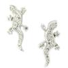 Les Trésors De Lily [L7443] - Silver Earrings 'Salamander' Silvery White (rhodium-plated) - 15x7 Mm