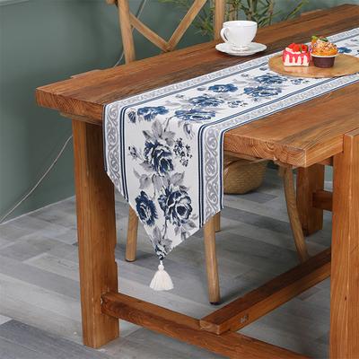 Tischläufer für Esstisch Stickerei Blumenquaste Klassischer Luxus Moderne Elegante Tischläufer Hochzeitsdekoration Tisch