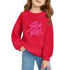Kids' Long Sleeve Loose Pullover Letter Printed Round Neck Sweatshirt