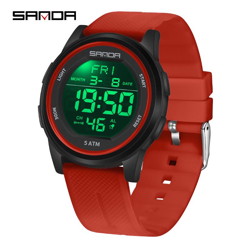 Sanda Waterproof Multifunction Electronic Watch for Teens - Trendy Unisex Design with Alarm