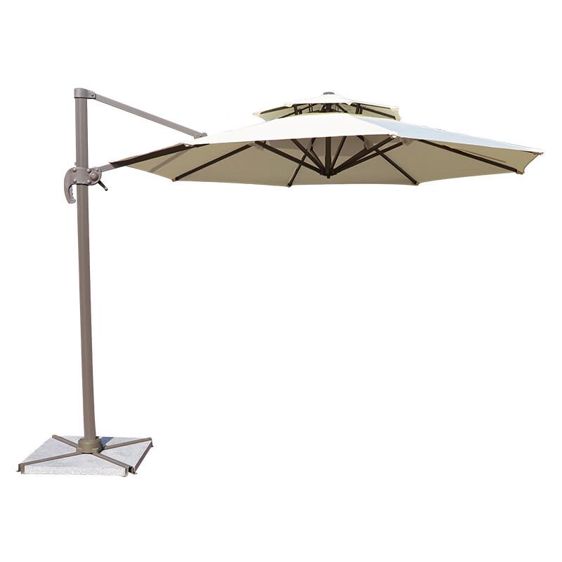 OEING Outdoor Double-Top Roman Patio Umbrella