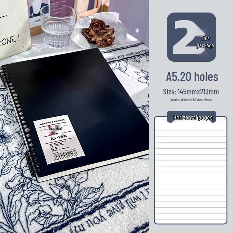B5 Soft-Touch Loose-Leaf Notebook with Removable Coil and Stylish Binder Cover