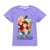 A905 Kids Boys Girls Luffy One Piece Printed Casual Short Sleeves T-shirt
