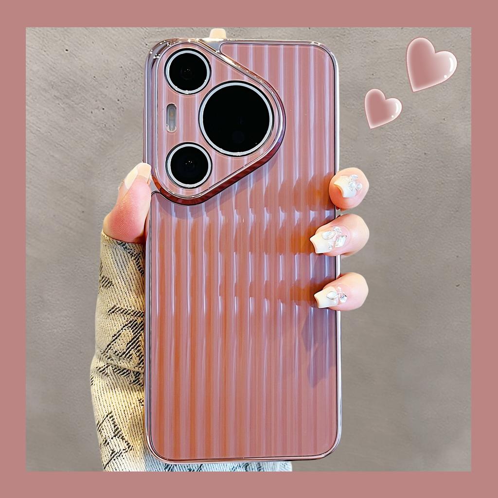 Induction Electroplating Tie Rod Pattern Is Suitable for Huawei Pura80pro + Mobile Phone Case, the New pura80Ultra Lens Is All-inclusive.