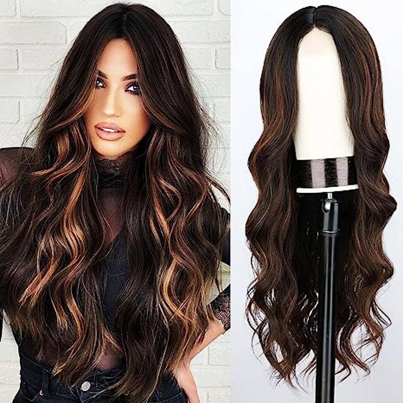 2025 Long Wavy Wig for Women Brown