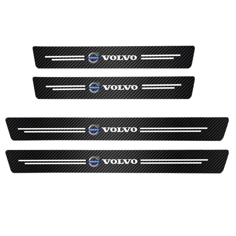 Car Carbon Fiber Trunk Stickers Car Threshold Sticker For Volvo V60 V40 XC90 S60 C30 XC60 V50 V70 Rdesign Auto Decorative Decal OV4